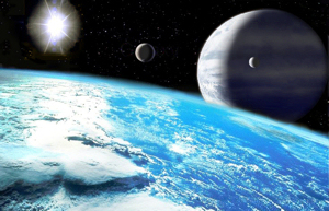 An artist's rendition of an exoplanet.