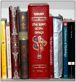Books on a shelf